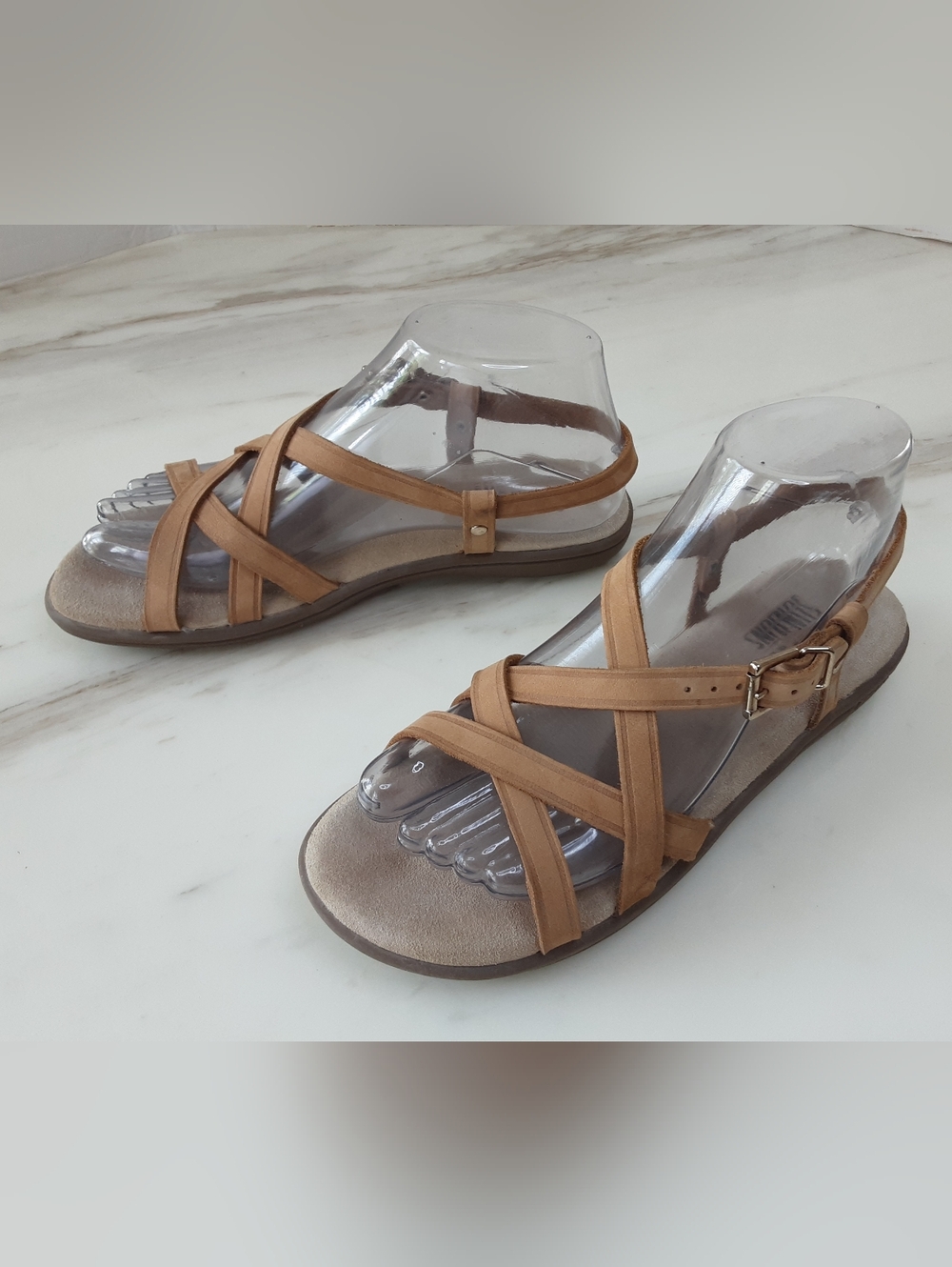 BASS Sunjuns Margie Nubuck Strappy Comfort Sandals Sz 7M